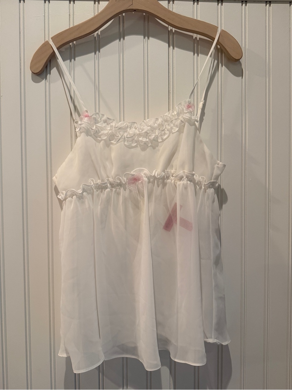 Betsy Johnson size S white camisole with pink flowers